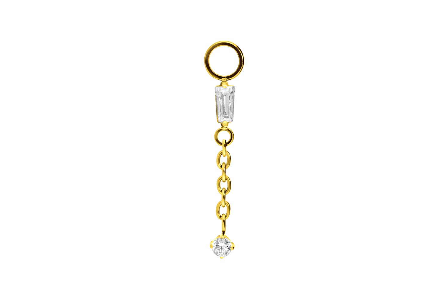 Titan Anhänger für Clicker 2 KRISTALLE + KETTE von Piercingline